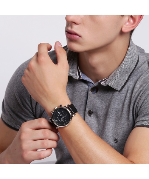 EMPORIO ARMANI(エンポリオアルマーニ)の「エンポリオ・アルマーニ 腕時計 メンズ アナログ レザー AR1828I(アナログ腕時計・メンズ・ブラック・FREE)」の6枚目の写真