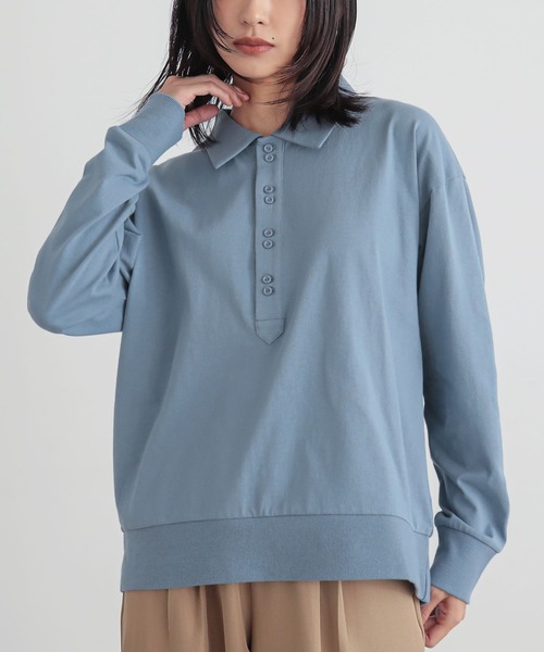 ダブルボタンロングスリーブポロシャツ』（ポロシャツ）｜n'OrLABEL