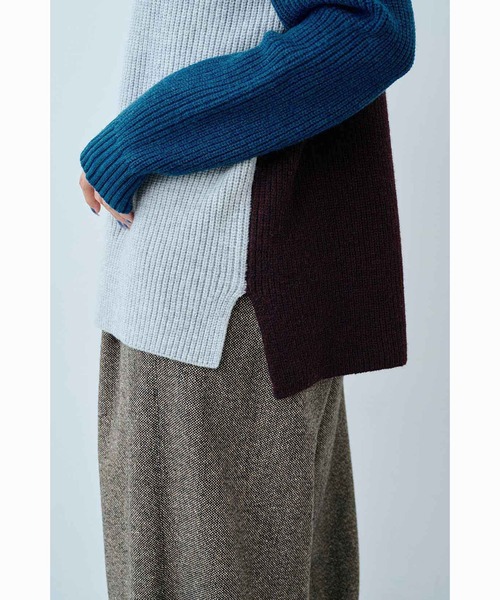 MEDE19F(メデジュウキュウ)の「MEDE19F ハイネックのトライカラーニット(ニット/セーター・レディース・グレー系その他/ベージュ系その他・M/L/LL)」の18枚目の写真