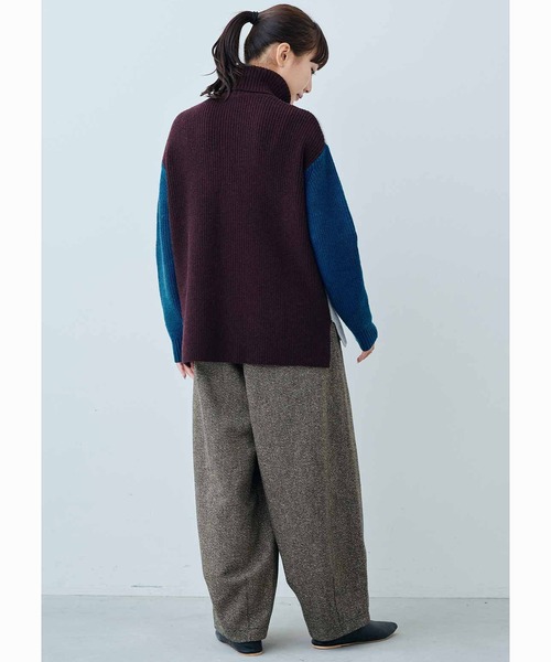 MEDE19F(メデジュウキュウ)の「MEDE19F ハイネックのトライカラーニット(ニット/セーター・レディース・グレー系その他/ベージュ系その他・M/L/LL)」の8枚目の写真