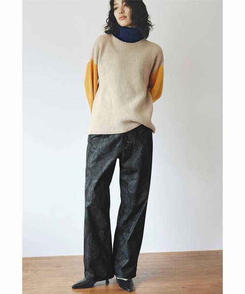 MEDE19F(メデジュウキュウ)の「MEDE19F ハイネックのトライカラーニット(ニット/セーター・レディース・グレー系その他/ベージュ系その他・M/L/LL)」の9枚目の写真