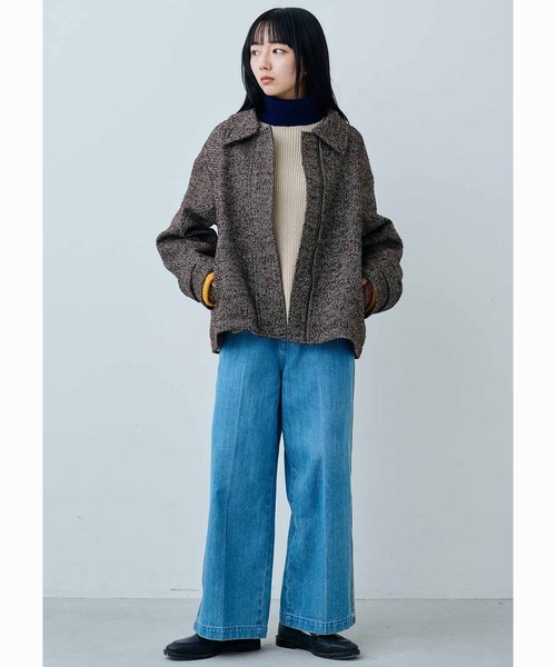 MEDE19F(メデジュウキュウ)の「MEDE19F ハイネックのトライカラーニット(ニット/セーター・レディース・グレー系その他/ベージュ系その他・M/L/LL)」の14枚目の写真