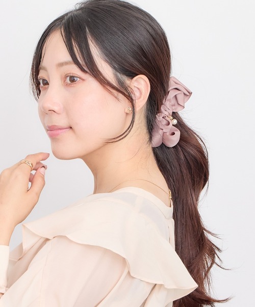 グログラン立体リボンバナナクリップ（バレッタ/ヘアクリップ