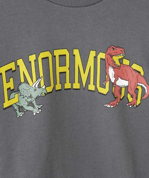 SHOO・LA・RUE（シューラルー）の「【100-120cm/洗える/兄妹リンク可】コーデの主役 アソートプリントスウェット（スウェット・キッズ・ダークグレー/オフホワイト/イエロー系その他/ブルーグリーン・10/11/12）」の6枚目の写真