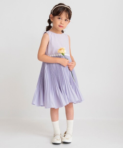 【フォーマル】花モチーフレース付きジャンパースカート（ドレス）｜branshes（ブランシェス）