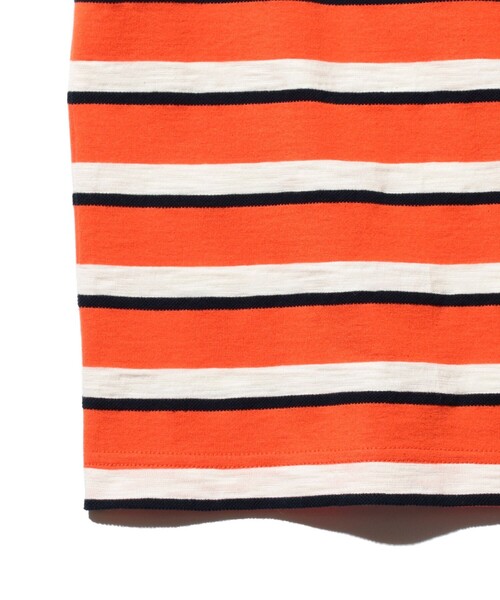 BEAMS PLUS（ビームスプラス）の「ストライプ ポケット Tシャツ（Tシャツ/カットソー・メンズ・ホワイト/オレンジ/ネイビー・SMALL/X-LARGE/MEDIUM/LARGE）」の15枚目の写真