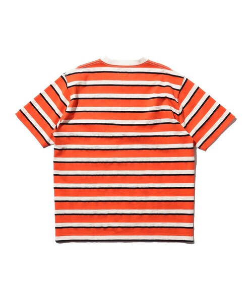 BEAMS PLUS（ビームスプラス）の「ストライプ ポケット Tシャツ（Tシャツ/カットソー・メンズ・ホワイト/オレンジ/ネイビー・SMALL/X-LARGE/MEDIUM/LARGE）」の17枚目の写真