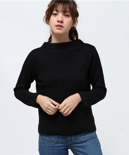 earth music&ecology（アースミュージックアンドエコロジー）の「ボトルネックニットプルオーバー（ニット/セーター・レディース・レンガ/キャメル/モスグリーン/アイボリー/ピンクベージュ/ネイビー・FREE）」の3枚目の写真