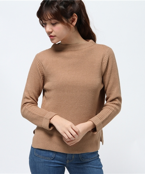 earth music&ecology（アースミュージックアンドエコロジー）の「ボトルネックニットプルオーバー（ニット/セーター・レディース・レンガ/キャメル/モスグリーン/アイボリー/ピンクベージュ/ネイビー・FREE）」の5枚目の写真