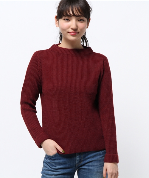 earth music&ecology（アースミュージックアンドエコロジー）の「ボトルネックニットプルオーバー（ニット/セーター・レディース・レンガ/キャメル/モスグリーン/アイボリー/ピンクベージュ/ネイビー・FREE）」の6枚目の写真