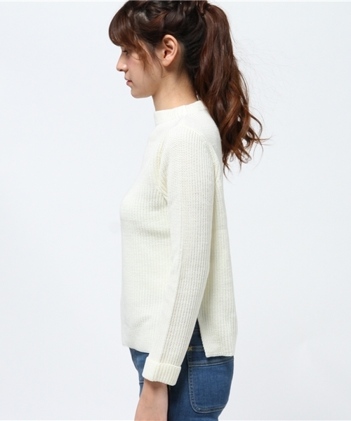 earth music&ecology（アースミュージックアンドエコロジー）の「ボトルネックニットプルオーバー（ニット/セーター・レディース・レンガ/キャメル/モスグリーン/アイボリー/ピンクベージュ/ネイビー・FREE）」の11枚目の写真