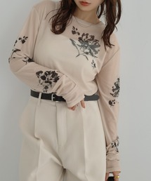 ELT グラフィックプリント シアー長袖Tシャツ 別注】＜Harper's BAZAAR＞グラフィックプリント ロングスリーブ