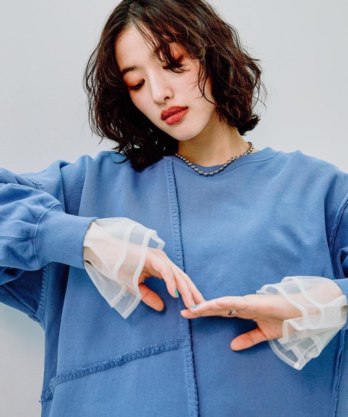 LEPSIM（レプシィム）の「リメイクステッチ裏毛チュニック　289679（ワンピース・レディース・ブラック/ブルー/チャコールグレー/アイボリー・FREE）」の19枚目の写真