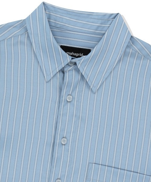 ブラウス シャツ 「mahagrid/マハグリッド」 COMFORT STRIPE SHIRT/ストライプシャツ レディース メンズ mahagrid/マハグリッド』 COMFORT STRIPE SHIRT/ストライプ