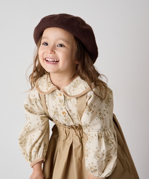 セール】コーデュロイ花柄プリントブラウス（シャツ/ブラウス