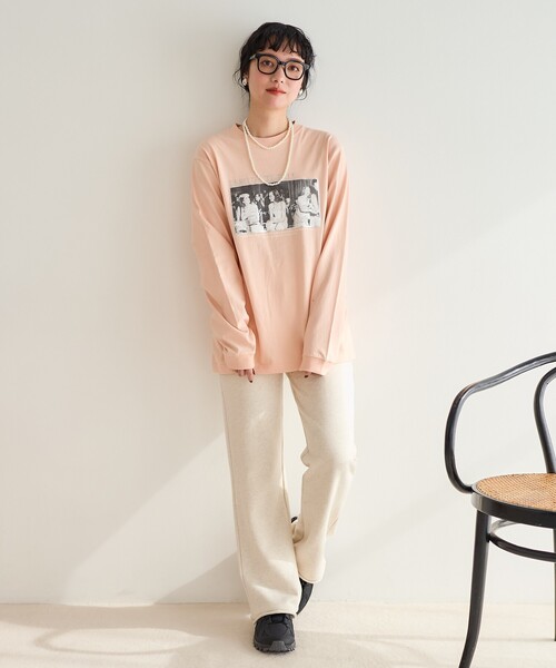 アニーカ　カラーフォトロングTシャツ UNISEX】フォトプリントロングTシャツ_BUDDY（カットソー/T