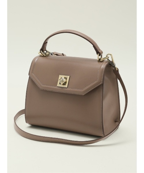 m.f.editorial（エムエフエディトリアル）の「【2way】m.f.エディトリアル レディース 角ひねり金具付き 2WAYハンドバッグ（ハンドバッグ・レディース・ブラウン/ブラック・FREE）」の12枚目の写真