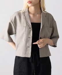 【MAGASIN DE MODE Onjna】Back zipper shirt jacket / バックジッパーシャツジャケット trc