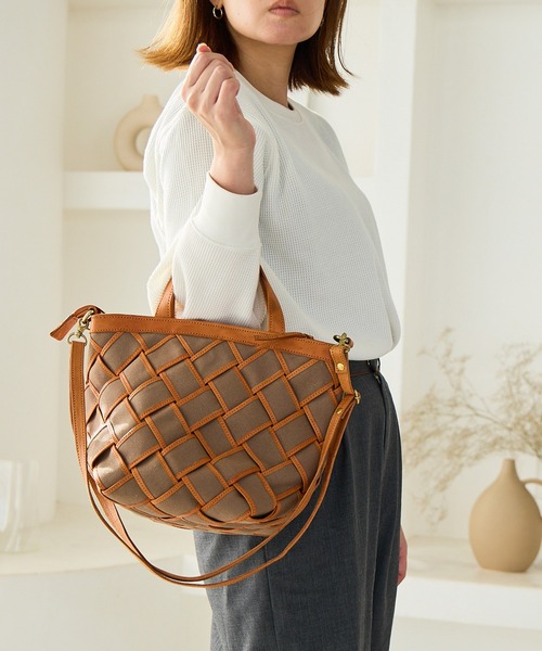 キャンバス×カウレザー ズッケロ 2way ショルダーバッグ（ハンドバッグ  