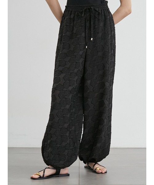 styling/（スタイリング）の「カットジャガードワイドパンツ（その他パンツ・レディース・ベージュ/ブラック・1/0）」の2枚目の写真