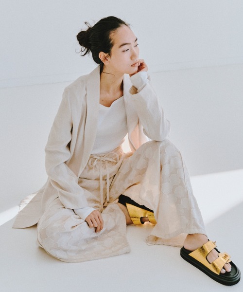 styling/（スタイリング）の「カットジャガードワイドパンツ（その他パンツ・レディース・ベージュ/ブラック・1/0）」の3枚目の写真