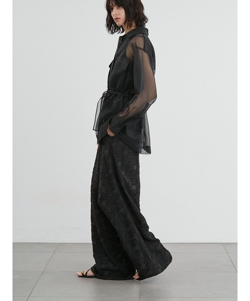 styling/（スタイリング）の「カットジャガードワイドパンツ（その他パンツ・レディース・ベージュ/ブラック・1/0）」の6枚目の写真