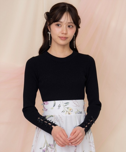 WILLSELECTION(ウィルセレクション)の「袖リボンボトルネックニット(ニット/セーター・レディース・オフホワイト/オレンジ/ピンク/ブラック・FREE)」の11枚目の写真