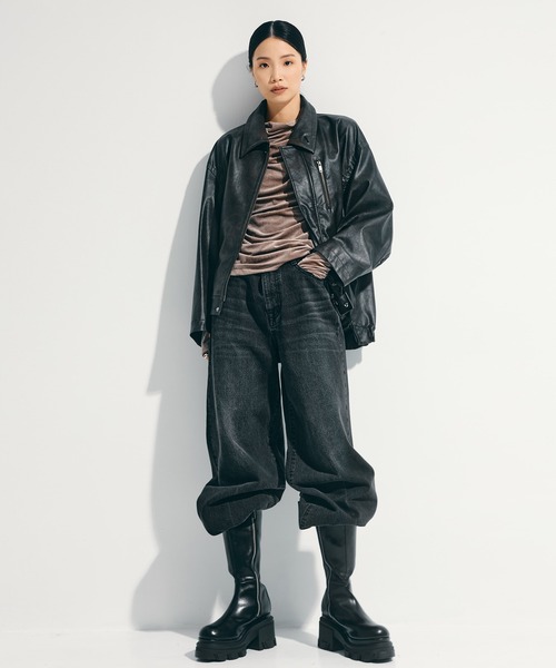 【STUDIOUS】レザーシングルブルゾン STUDIOUS（ステュディオス）の「【STUDIOUS】ラムレザーシングル