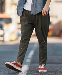 mp13250-Stretch Back Satin Tapered Pants ミリタリーサルエルパンツ