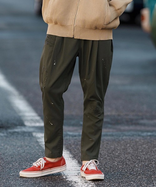 CAMBIO(カンビオ)の「mp13250-Stretch Back Satin Tapered Pants ミリタリーサルエルパンツ(その他パンツ・メンズ・オリーブ/ベージュ・S/M/L)」の6枚目の写真