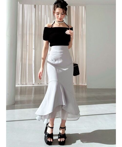 RESEXXY（リゼクシー）の「パールチョーカーニットトップス（ニット/セーター・レディース・ピンク/ブルー/ブラック・FREE）」の12枚目の写真