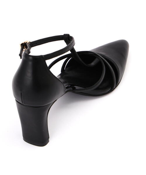 EDIT COLOGNE（エディットコロン）の「クロスTストラップパンプス（パンプス・レディース・ブラック/グレー/オフホワイト・23.0cm/23.5cm/24.0cm）」の8枚目の写真