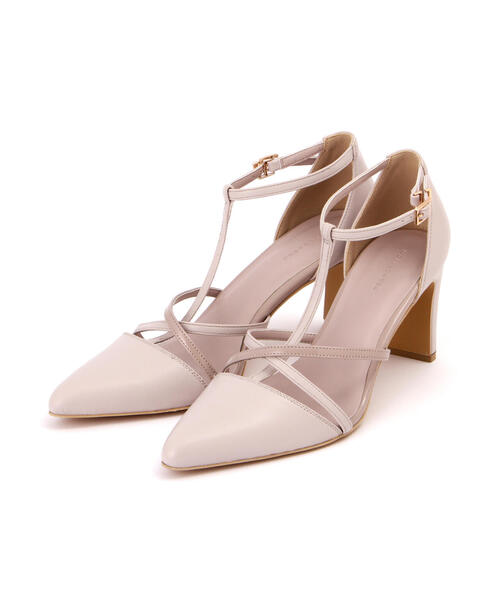 EDIT COLOGNE（エディットコロン）の「クロスTストラップパンプス（パンプス・レディース・ブラック/グレー/オフホワイト・23.0cm/23.5cm/24.0cm）」の5枚目の写真