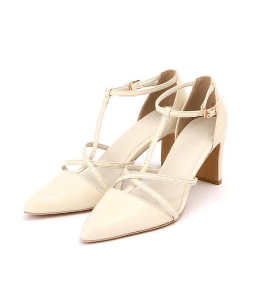 EDIT COLOGNE（エディットコロン）の「クロスTストラップパンプス（パンプス・レディース・ブラック/グレー/オフホワイト・23.0cm/23.5cm/24.0cm）」の6枚目の写真