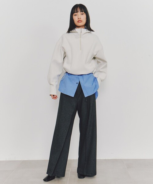 UNITED TOKYO(ユナイテッドトウキョウ)の「【残りわずか!】ボンディングZIPフーディー|春服(スウェット・レディース・アイボリー/グレー・FREE)」の16枚目の写真