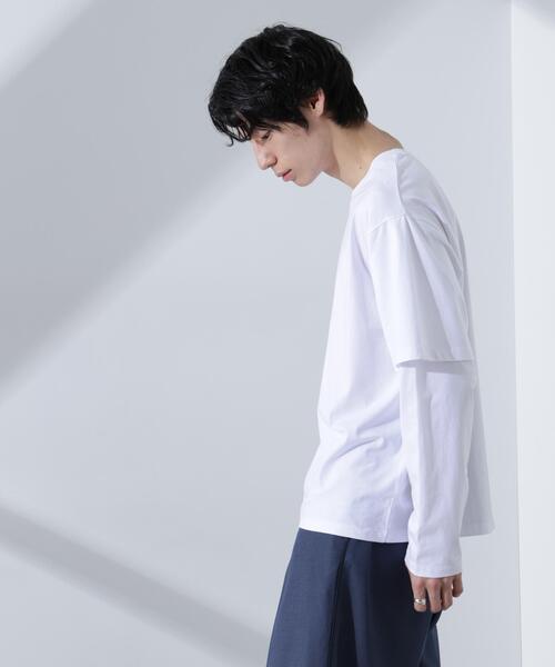 NANO universe(ナノユニバース)の「フェイクレイヤードTシャツ 長袖(Tシャツ/カットソー・メンズ・グレー/ブラック/ホワイト・L/M)」の2枚目の写真