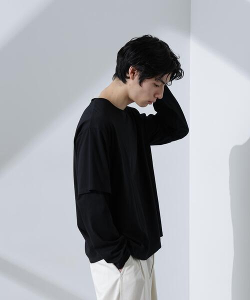 NANO universe(ナノユニバース)の「フェイクレイヤードTシャツ 長袖(Tシャツ/カットソー・メンズ・グレー/ブラック/ホワイト・L/M)」の5枚目の写真