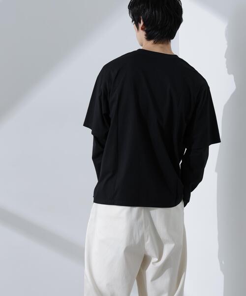 NANO universe(ナノユニバース)の「フェイクレイヤードTシャツ 長袖(Tシャツ/カットソー・メンズ・グレー/ブラック/ホワイト・L/M)」の6枚目の写真
