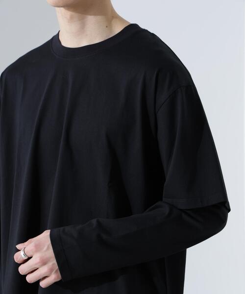 NANO universe(ナノユニバース)の「フェイクレイヤードTシャツ 長袖(Tシャツ/カットソー・メンズ・グレー/ブラック/ホワイト・L/M)」の14枚目の写真