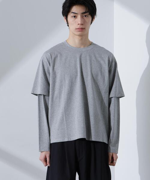 NANO universe(ナノユニバース)の「フェイクレイヤードTシャツ 長袖(Tシャツ/カットソー・メンズ・グレー/ブラック/ホワイト・L/M)」の17枚目の写真