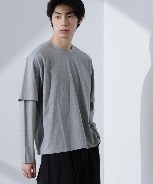 NANO universe(ナノユニバース)の「フェイクレイヤードTシャツ 長袖(Tシャツ/カットソー・メンズ・グレー/ブラック/ホワイト・L/M)」の18枚目の写真