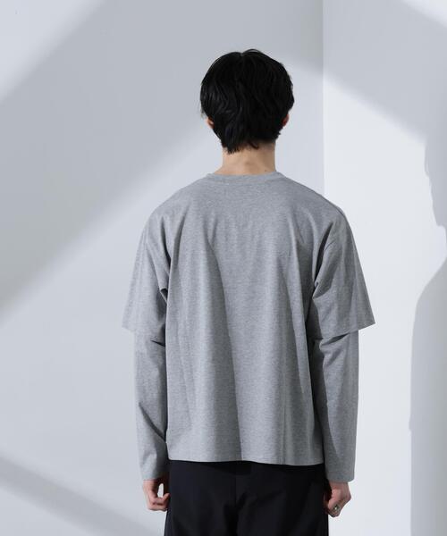 NANO universe(ナノユニバース)の「フェイクレイヤードTシャツ 長袖(Tシャツ/カットソー・メンズ・グレー/ブラック/ホワイト・L/M)」の19枚目の写真