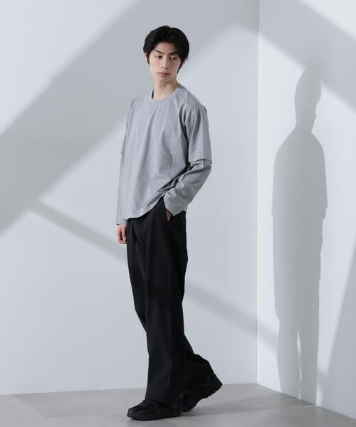 NANO universe(ナノユニバース)の「フェイクレイヤードTシャツ 長袖(Tシャツ/カットソー・メンズ・グレー/ブラック/ホワイト・L/M)」の21枚目の写真