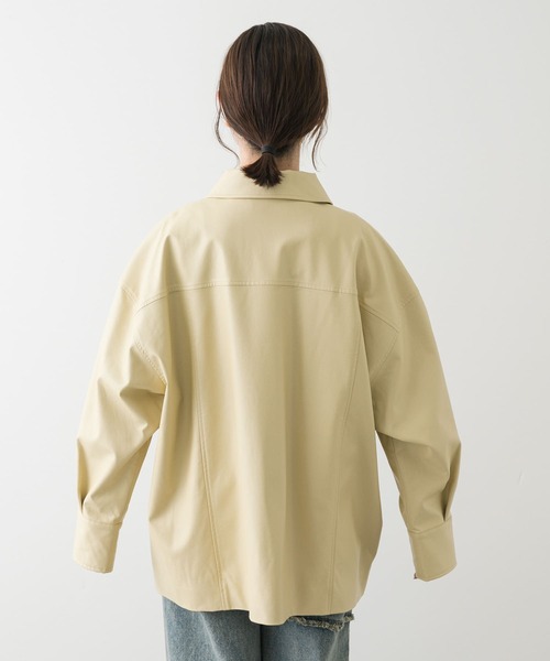 SENSE OF PLACE by URBAN RESEARCH(センスオブプレイスバイアーバンリサーチ)の「ラスタースキンジャケット(その他アウター・レディース・ベージュ/ブラック・ONE)」の3枚目の写真