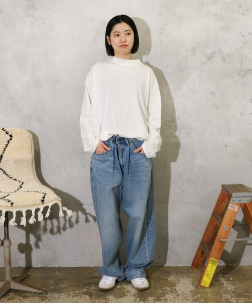 GUNG HO(ガンホー)の「GUNG HO / ガンホー DENIM BAGGY PANTS バギーデニムパンツ ユーズド加工 ケミカルウォッシュ(デニムパンツ・メンズ・ライトブルー/ブラック系その他/ブルー/ブラック・X-LARGE/MEDIUM/LARGE/SMALL/X-SMALL)」の1枚目の写真
