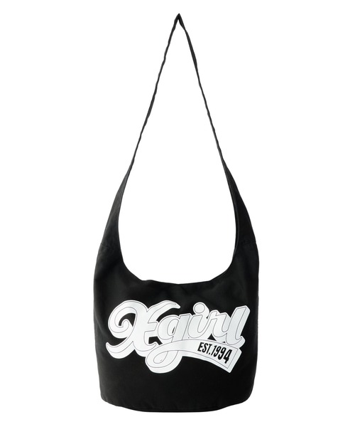X-girl（エックスガール）の「OLD CURSIVE LOGO HOBO BAG（ショルダーバッグ・レディース・ブラック/ピンク・ONE SIZE）」の3枚目の写真