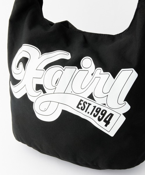 X-girl（エックスガール）の「OLD CURSIVE LOGO HOBO BAG（ショルダーバッグ・レディース・ブラック/ピンク・ONE SIZE）」の6枚目の写真