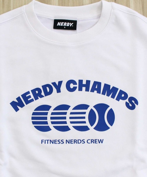 NERDY（ノルディ）の「NERDY チャンプスウェットシャツ CHAMPS SWEATSHIRT（スウェット・メンズ・ホワイト/ホワイト系2/ブラック/ライトイエロー・S/M/L）」の6枚目の写真