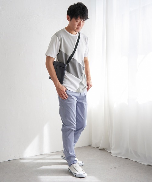ikka(イッカ)の「【親子コーデ】ブロックスポンチ斜め切り替えTシャツ(Tシャツ/カットソー・メンズ・ブラック/グリーン/ホワイト/ネイビー・S/M/L/XL)」の22枚目の写真