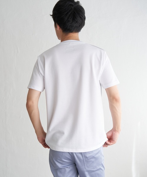 ikka(イッカ)の「【親子コーデ】ブロックスポンチ斜め切り替えTシャツ(Tシャツ/カットソー・メンズ・ブラック/グリーン/ホワイト/ネイビー・S/M/L/XL)」の12枚目の写真